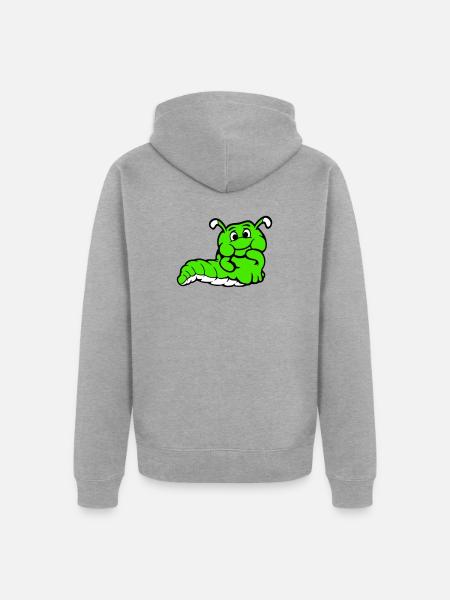 Chenille Ver Timide Amicale Curieux - Veste à capuche bio Premium Unisexe - gris chiné