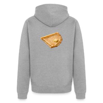 simply delicious - Unisex Premium Organic Zip Hoodie - heather grey - Back - Nico (187cm)
