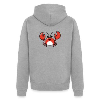 AI Human Fan Club - Unisex Premium Bio Zip Hoodie - Grau meliert - Hinten - Nico (187cm)