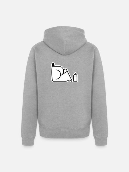 Looking For Cans - Unisex Premium Bio Zip Hoodie - Grau meliert