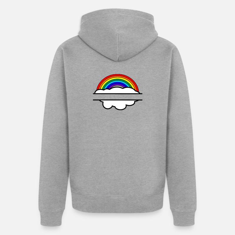 Bannière de nom de nuage arc-en-ciel - Veste à capuche bio Premium Unisexe - gris chiné