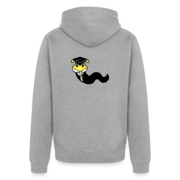 Caterpillar High School Graduation Passed College Worm - Unisex Premium Organic Zip Hoodie - heather grey - Back - Nico (187cm)