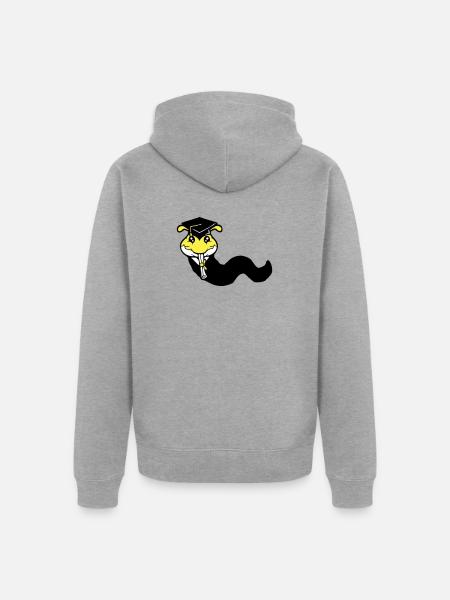 Raupe Schulabschluss Abitur bestanden College Wurm - Unisex Premium Bio Zip Hoodie - Grau meliert
