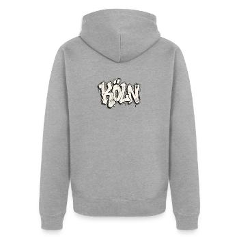 Cologne Graffiti Hip Hop - Unisex Premium Organic Zip Hoodie - heather grey - Back - Nico (187cm)