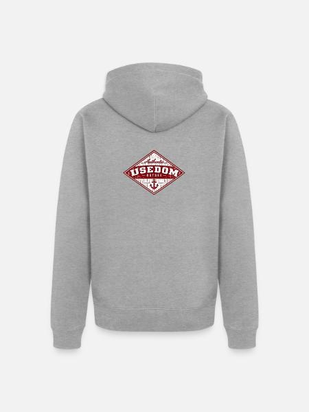 Usedom - Insel - Ostsee - Deutschland - Unisex Premium Bio Zip Hoodie - Grau meliert