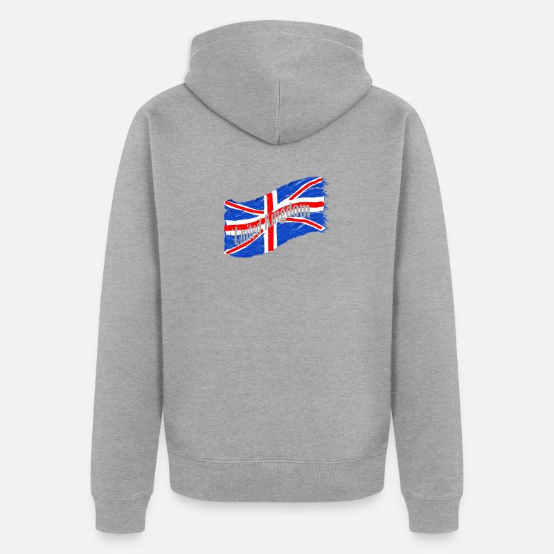 Drapeau de l’Angleterre - Veste à capuche bio Premium Unisexe - gris chiné
