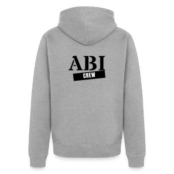 Abi Crew - Année de remise des diplômes de l’Abitur Voyage de l’Abitur - Veste à capuche bio Premium Unisexe - gris chiné - Dos - Nico (187cm)
