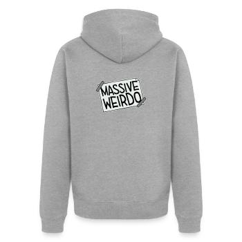 Massive weirdo Komischer Weirdo Lustig Spruch Logo - Unisex Premium Bio Zip Hoodie - Grau meliert - Hinten - Nico (187cm)