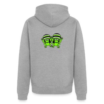 2 Frogs Reggae Music Rasta Hair Hat Jamaica - Unisex Premium Organic Zip Hoodie - heather grey - Back - Nico (187cm)