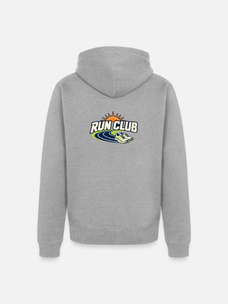 Run Club Track Sunrise - Unisex Premium Bio Zip Hoodie - Grau meliert