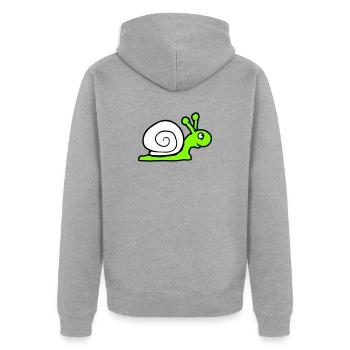 Snail Shell Cute Cute Happy Cool - Unisex Premium Organic Zip Hoodie - heather grey - Back - Nico (187cm)