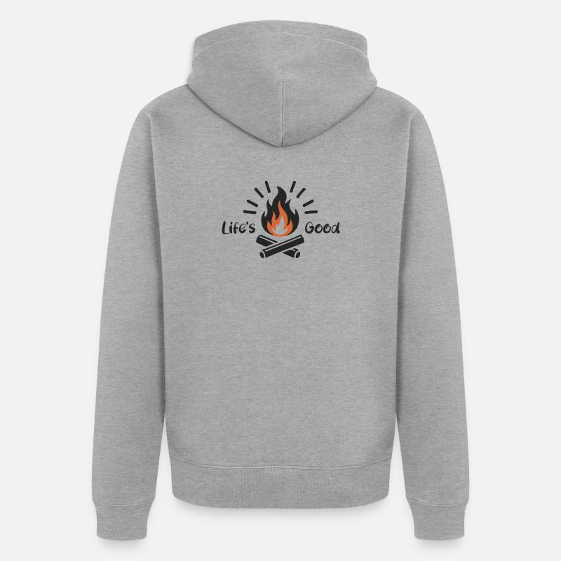La vie est belle - Veste à capuche bio Premium Unisexe - gris chiné