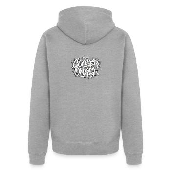 Un graffiti d’écriture de l’oncle cool - Veste à capuche bio Premium Unisexe - gris chiné - Dos - Nico (187cm)