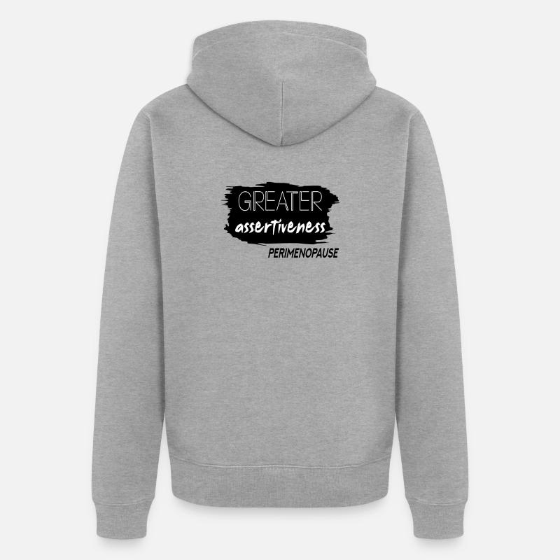 Une plus grande affirmation Périménopause - Veste à capuche bio Premium Unisexe - gris chiné