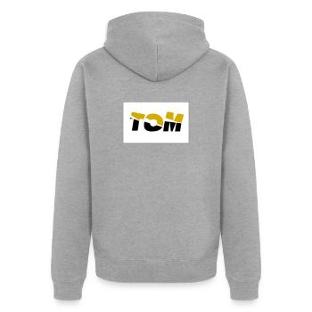 Tom - Veste à capuche bio Premium Unisexe - gris chiné - Dos - Nico (187cm)
