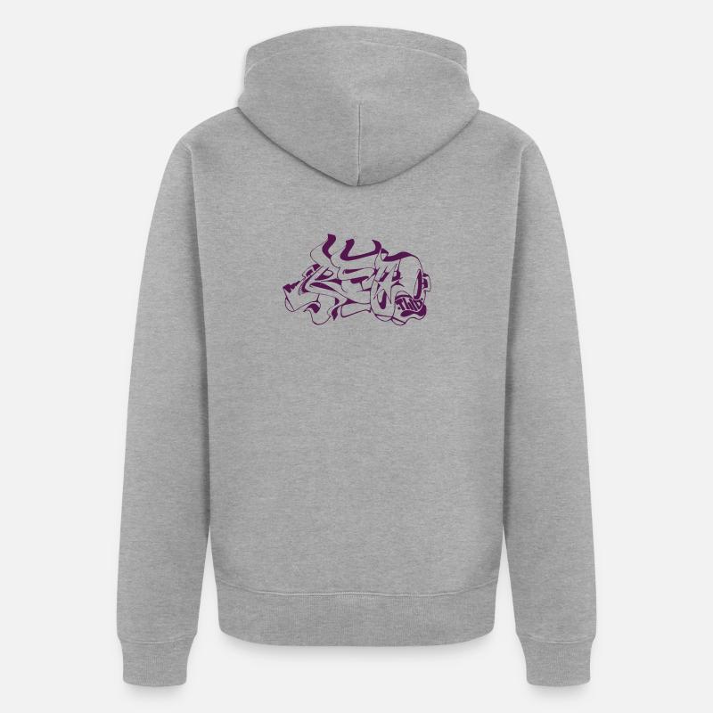 Conception de graffiti abstrait - Veste à capuche bio Premium Unisexe - gris chiné