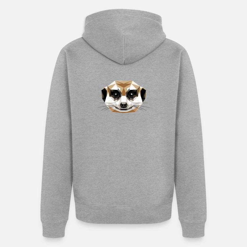 Suricate Suricate Douce Mangouste Suricate - Veste à capuche bio Premium Unisexe - gris chiné