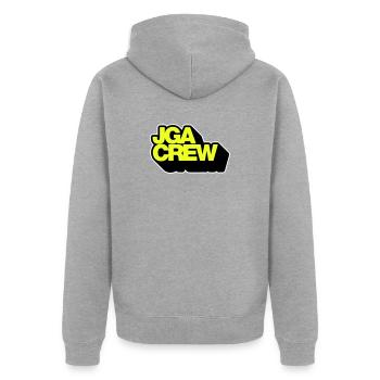 Bachelor Party Crew 3D - Unisex Premium Organic Zip Hoodie - heather grey - Back - Nico (187cm)