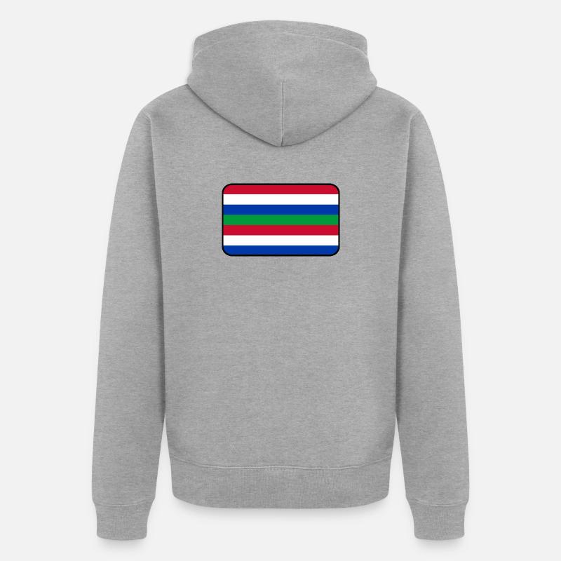 Logo du drapeau Schier – Island Wear - Veste à capuche bio Premium Unisexe - gris chiné