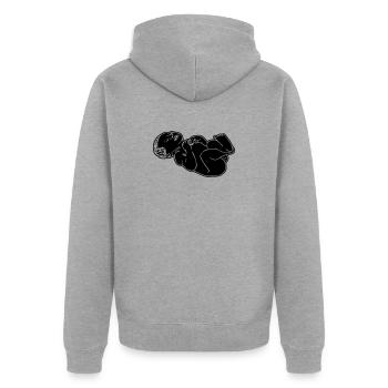 Neugeborenen-Baby-Schatten-Illustration - Unisex Premium Bio Zip Hoodie - Grau meliert - Hinten - Nico (187cm)
