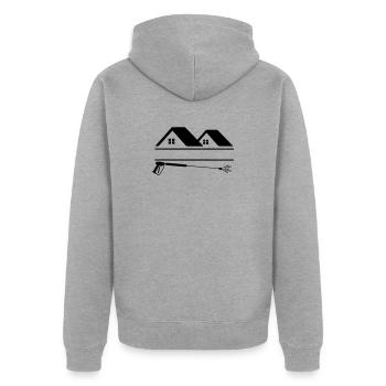 High-pressure sprayer façade cleaning houses - Unisex Premium Organic Zip Hoodie - heather grey - Back - Nico (187cm)