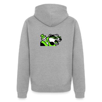 Badger Sac d’école mascotte - Veste à capuche bio Premium Unisexe - gris chiné - Dos - Nico (187cm)