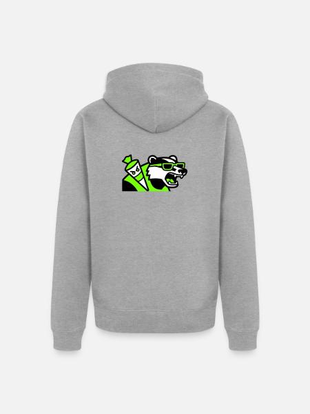 Badger Schoolbag Mascot - Unisex Premium Organic Zip Hoodie - heather grey
