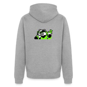 Icône de la rentrée scolaire de Badger Cool - Veste à capuche bio Premium Unisexe - gris chiné - Dos - Nico (187cm)