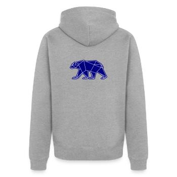 Eisbär Polar Bär Polygon Symbol - Unisex Premium Bio Zip Hoodie - Grau meliert - Hinten - Nico (187cm)