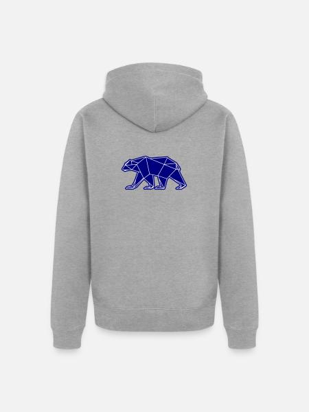 Polar Bear Polar Bear Polygon Icon - Unisex Premium Organic Zip Hoodie - heather grey