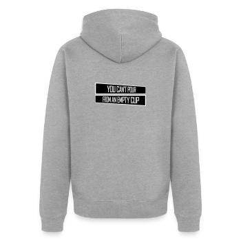 On ne peut pas verser dans un gobelet vide Soins personnels - Veste à capuche bio Premium Unisexe - gris chiné - Dos - Nico (187cm)