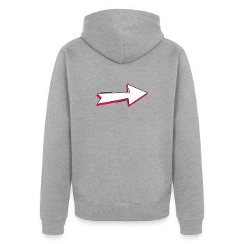 Abstrakte Neon Pfeil Illustration - Unisex Premium Bio Zip Hoodie - Grau meliert - Hinten - Nico (187cm)