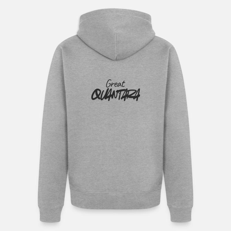 Great Quantity Graffiti Script - Unisex Premium Bio Zip Hoodie - Grau meliert