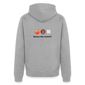 Peach ohne 18+ Quadrat Rate den Film oder den Film - Unisex Premium Bio Zip Hoodie - Grau meliert - Hinten - Nico (187cm)