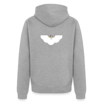 Cuddly Cloud Face - Unisex Premium Organic Zip Hoodie - heather grey - Back - Nico (187cm)