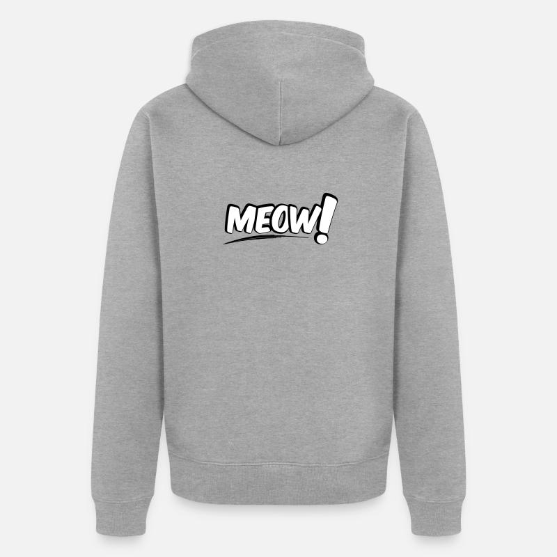 MEOW Miau Chat - Veste à capuche bio Premium Unisexe - gris chiné