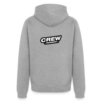 Crew Member - Unisex Premium Organic Zip Hoodie - heather grey - Back - Nico (187cm)