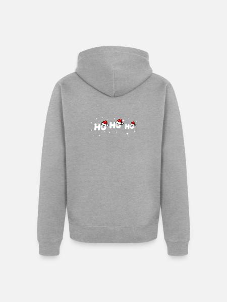 Ho Ho Ho Santa Font Design - Unisex Premium Organic Zip Hoodie - heather grey