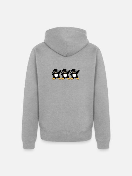 Dab Team Penguin - Unisex Premium Organic Zip Hoodie - heather grey