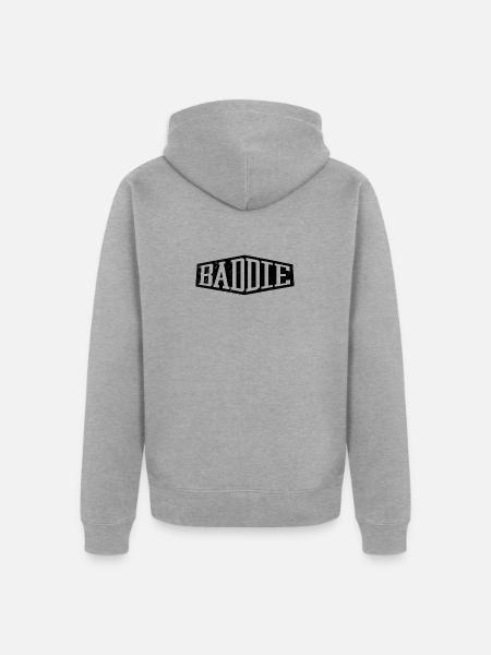 Baddie böses Mädchen - Unisex Premium Bio Zip Hoodie - Grau meliert