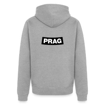 Prag Chapter Element (JGA MC-Rocker-Design) - Unisex Premium Bio Zip Hoodie - Grau meliert - Hinten - Nico (187cm)