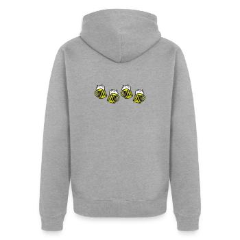 Bier Bierkrug Prost Comic - Unisex Premium Bio Zip Hoodie - Grau meliert - Hinten - Nico (187cm)