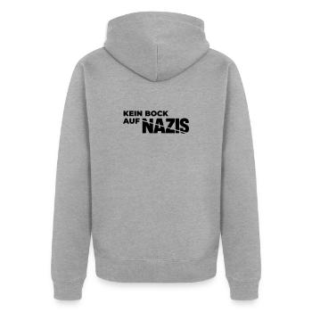 Kein_Bock_auf_Nazis - Unisex Premium Bio Zip Hoodie - Grau meliert - Hinten - Nico (187cm)