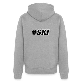 Ski Piste - Veste à capuche bio Premium Unisexe - gris chiné - Dos - Nico (187cm)