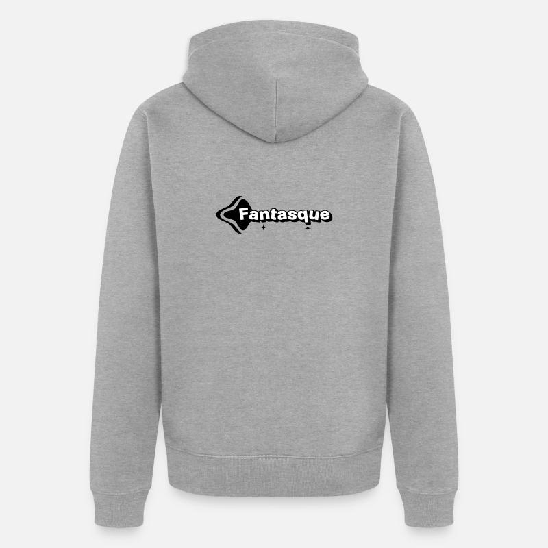 Fantasque Noir et Blanc - Veste à capuche bio Premium Unisexe - gris chiné