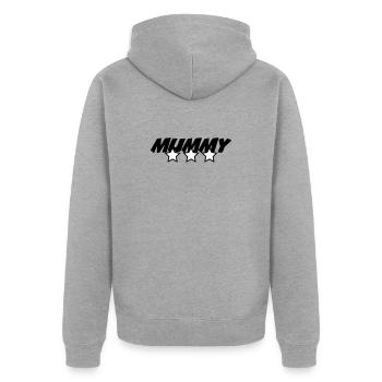 Beste Mama - Muttertag - Unisex Premium Bio Zip Hoodie - Grau meliert - Hinten - Nico (187cm)