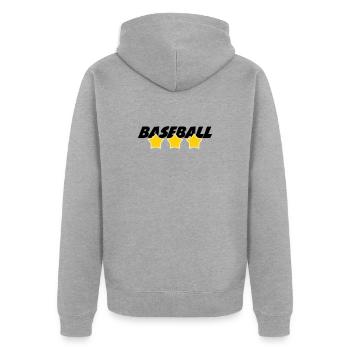 Baseball - Sport - Veste à capuche bio Premium Unisexe - gris chiné - Dos - Nico (187cm)