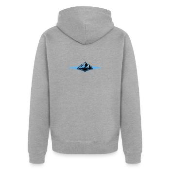 Mountains icon line - Unisex Premium Organic Zip Hoodie - heather grey - Back - Nico (187cm)