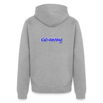Réclamation Go away - Vectorgraphic - Veste à capuche bio Premium Unisexe - gris chiné - Dos - Nico (187cm)