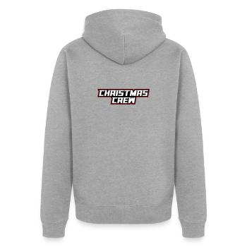 Christmas Crew Weihnachten - Unisex Premium Bio Zip Hoodie - Grau meliert - Hinten - Nico (187cm)